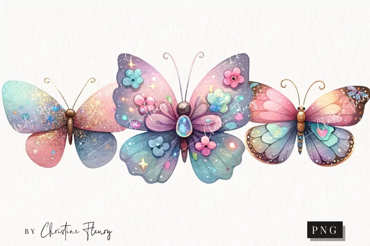 Sparkly Butterflies Clipart | Butterfly PNG