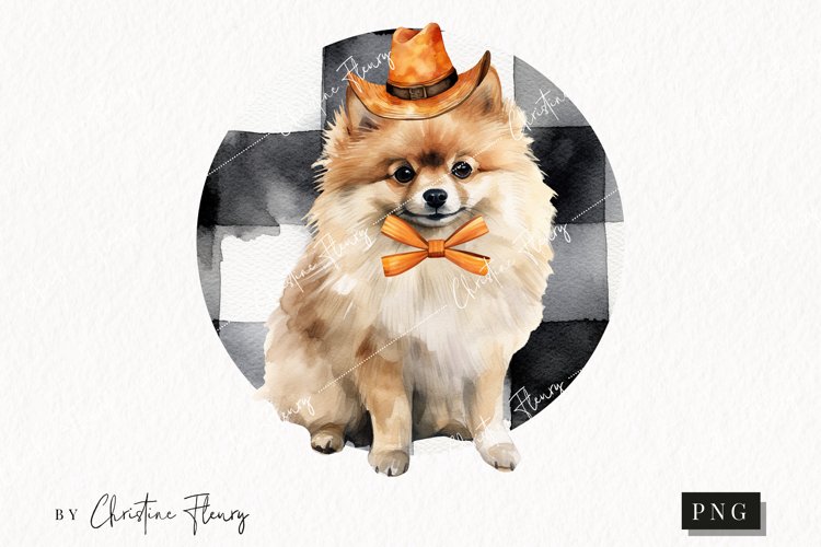 Watercolor Pomeranian | Fall Dog PNG