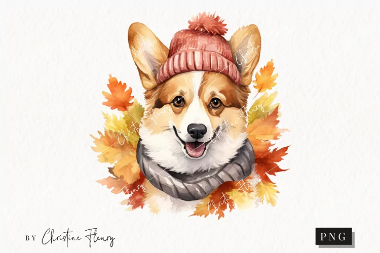 Fall Dog Welsh Corgi | Fall PNG
