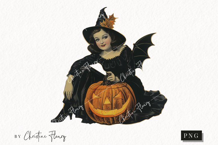 Vintage Halloween Pin Up Girl | Halloween PNG
