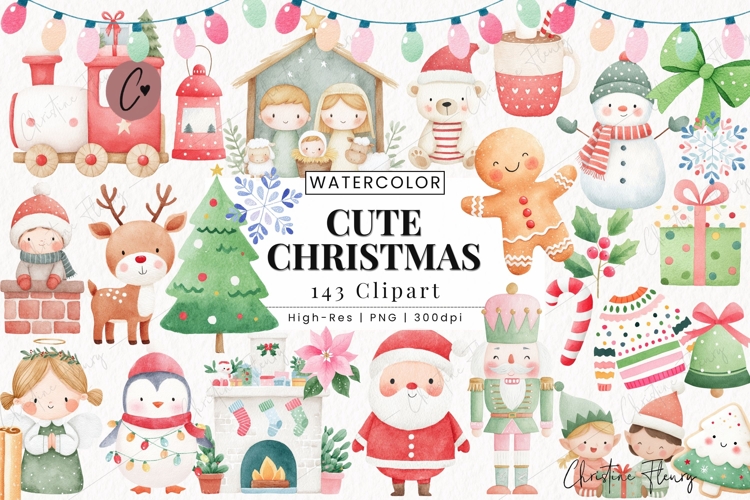 Christmas Watercolor Clipart Image 3
