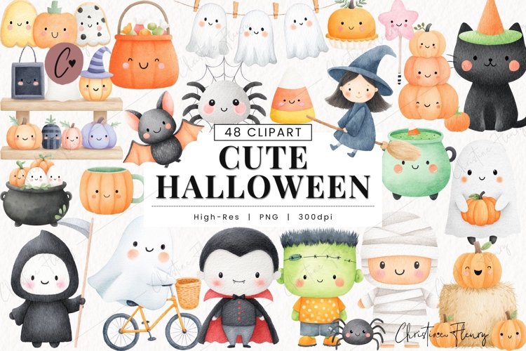 Cute Halloween Clipart Bundle