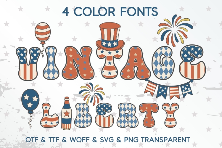 Vintage Liberty - 4 Color fonts