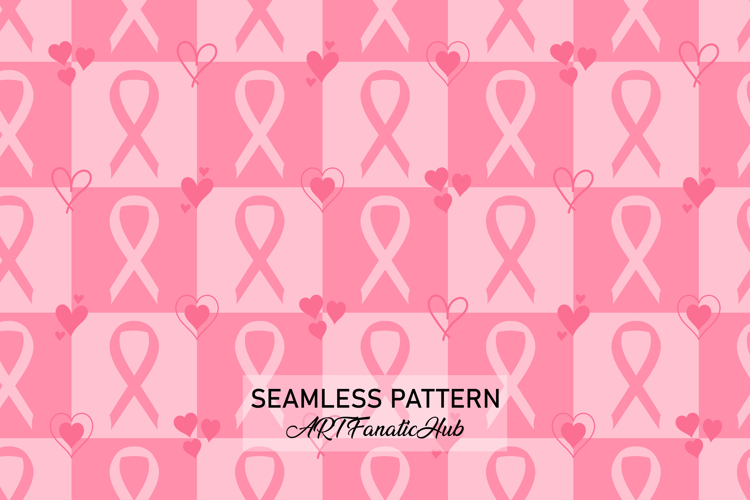 Breast Cancer Awareness Digital Paper | Pink Ribbon Pattern