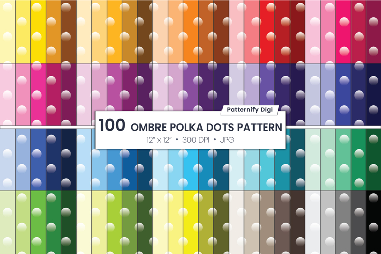 Ombre polka dots seamless backgrounds