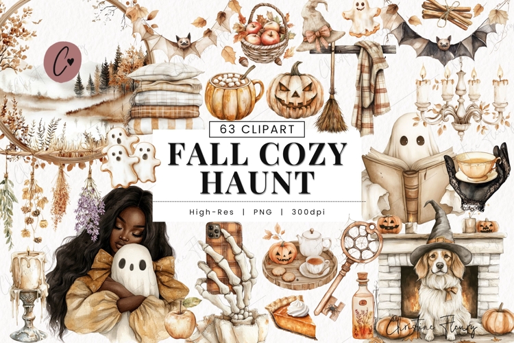 Fall Cozy Haunt Clipart Bundle