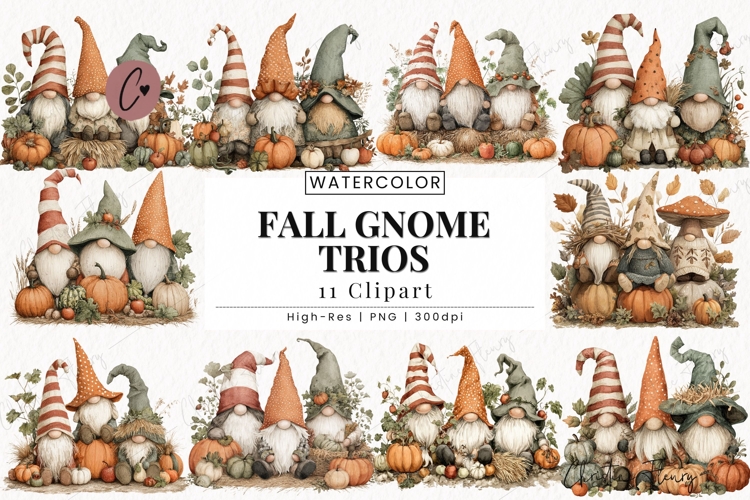 Fall Gnomes Clipart Bundle