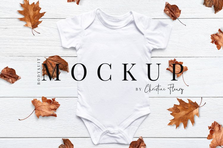 Fall Baby Bodysuit Mockup - Gender Neutral