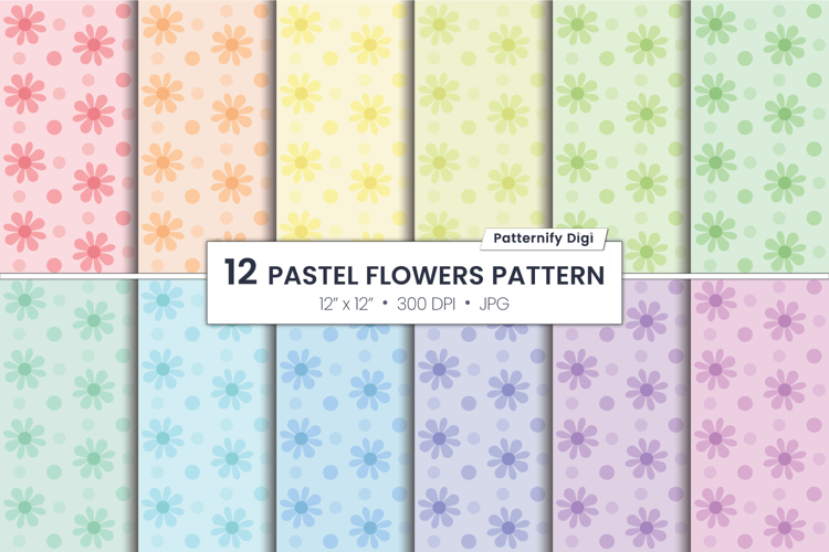 Pastel Flowers Soft Color Digital Background