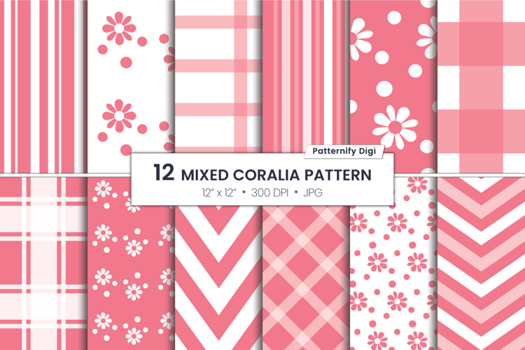 Pastel red mixed digital paper