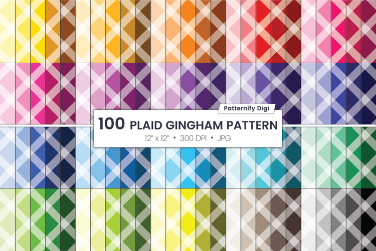 White seamless gingham digital paper