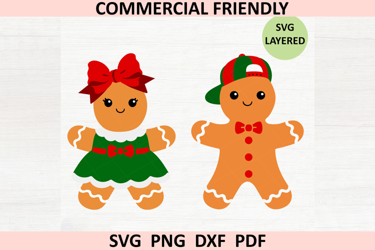 Christmas Gingerbread boy girl SVG PNG,christmas cookie svg