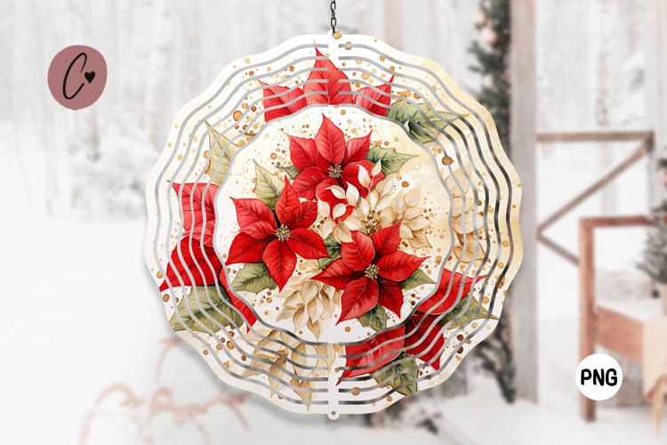Golden Christmas Flower Wind Spinner example image 1