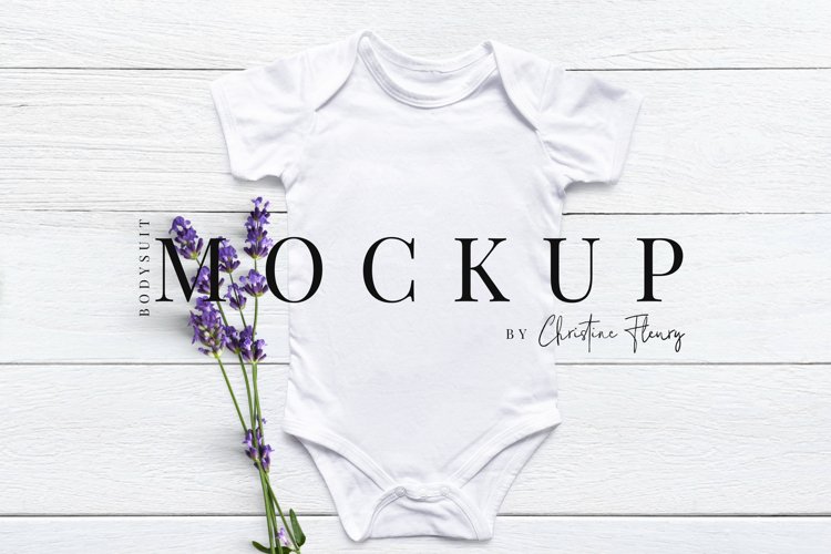 Lavender Baby Bodysuit Mockup - Spring Mockup example image 1