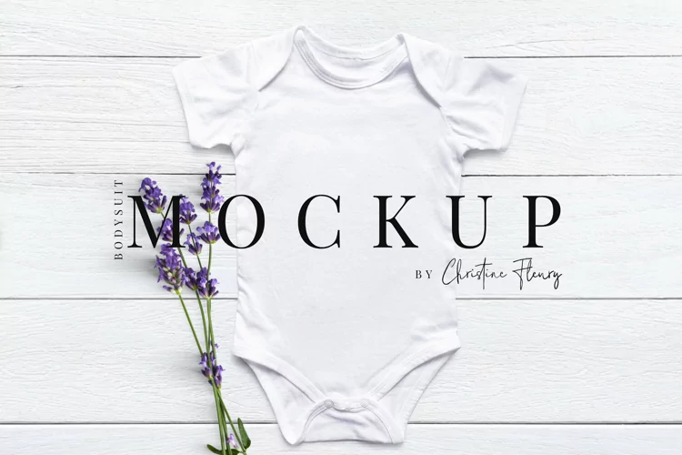 Lavender Baby Bodysuit Mockup - Spring Mockup