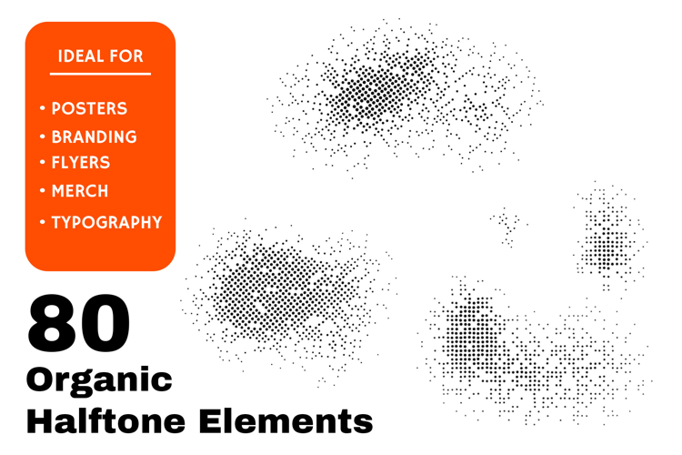 80 Organic Halftone Shapes Bundle