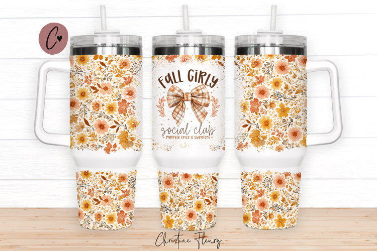 Fall Girly Social Club 40oz Tumbler Wrap