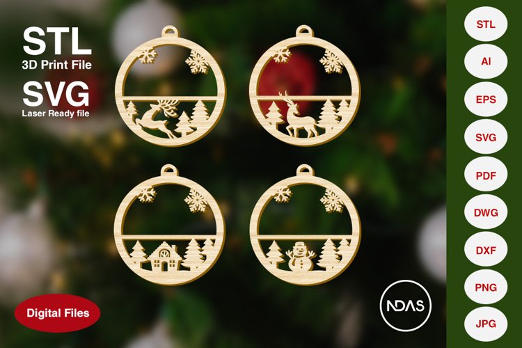 Personalized Name Christmas Tree Decoration Ornament Bundle