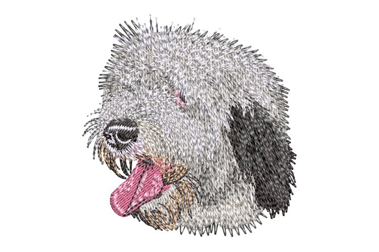 Old English Sheepdog Embroidery Design example image 1