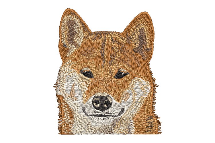 Shiba Inu embroidery design example image 1