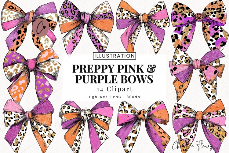 Preppy Coquette Bows Clipart Bundle