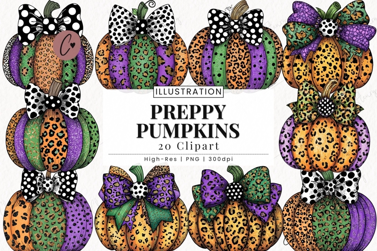 Preppy Pumpkin Clipart Bundle