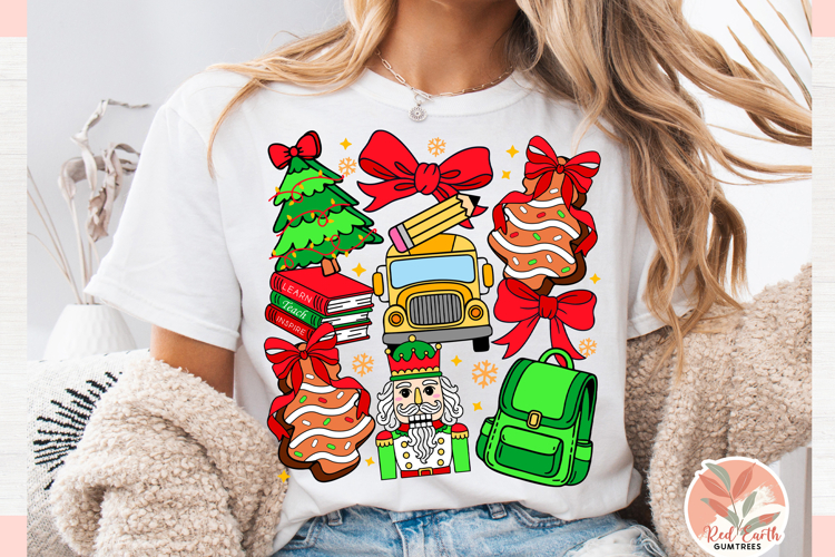 Christmas Preppy school teacher Coquette sublimation PNG SVG