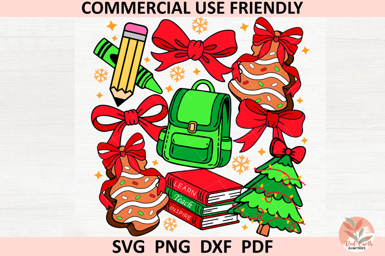Christmas Preppy school teacher Coquette sublimation PNG SVG