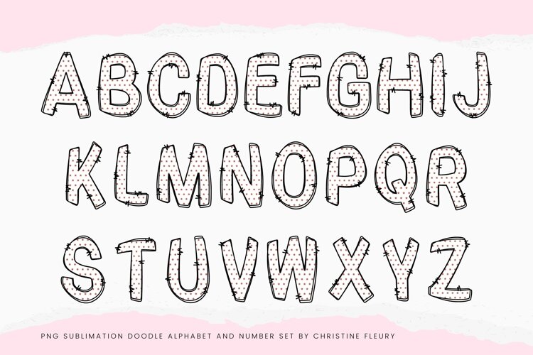 Hey Doodle Alphabet in Red example image 1