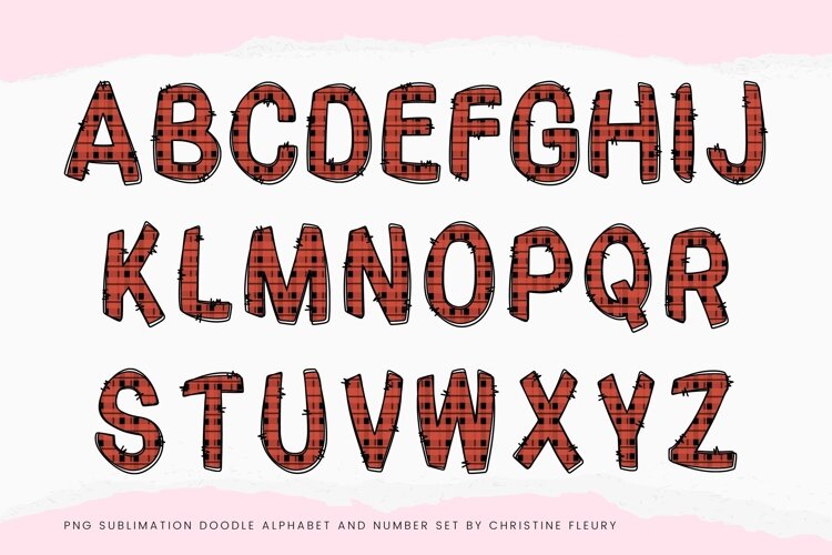 Hey Doodle Alphabet in Red example image 1