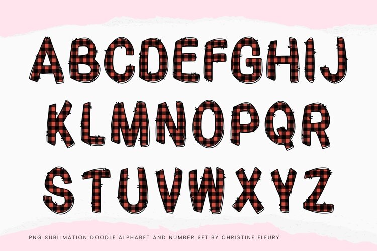 Hey Doodle Alphabet in Red example image 1
