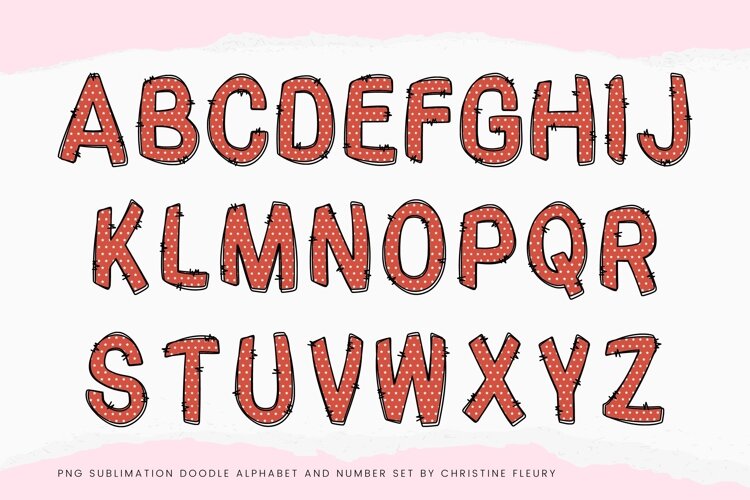 Hey Doodle Alphabet in Red example image 1