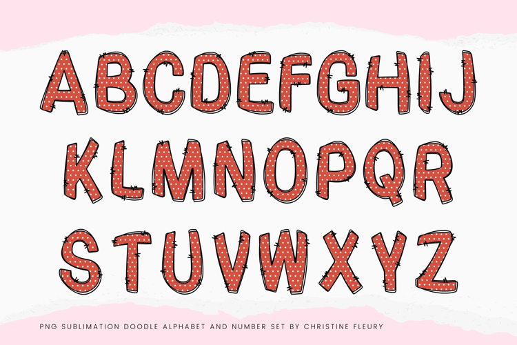 Hey Doodle Alphabet in Red