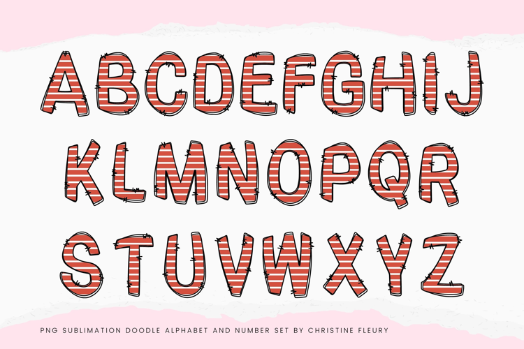 Hey Doodle Alphabet in Red