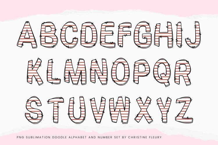 Hey Doodle Alphabet in Red example image 1