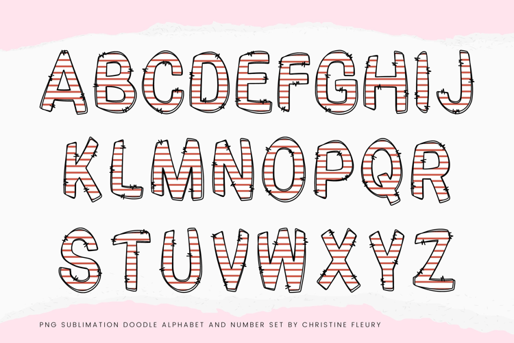 Hey Doodle Alphabet in Red