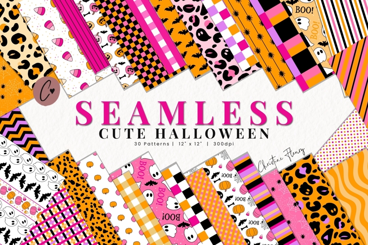 30 Seamless Cute Halloween Digital Paper