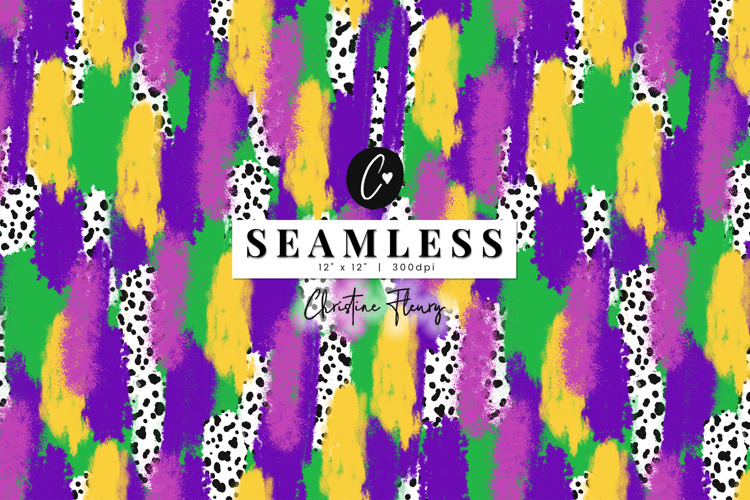 Seamless Mardi Gras Brushstroke Digital Paper