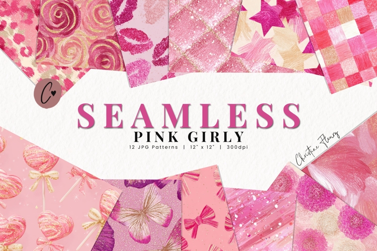 Seamless Pink Girly Digital Paper