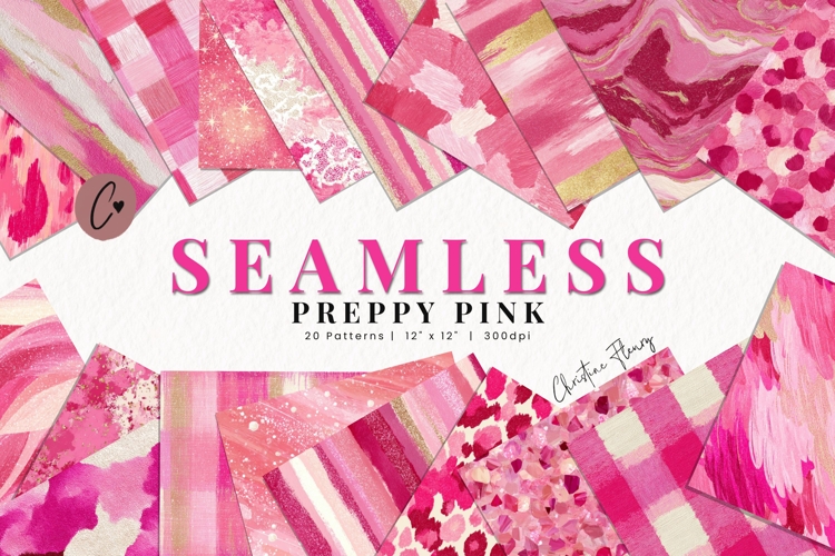 Seamless Preppy Pink Digital Paper
