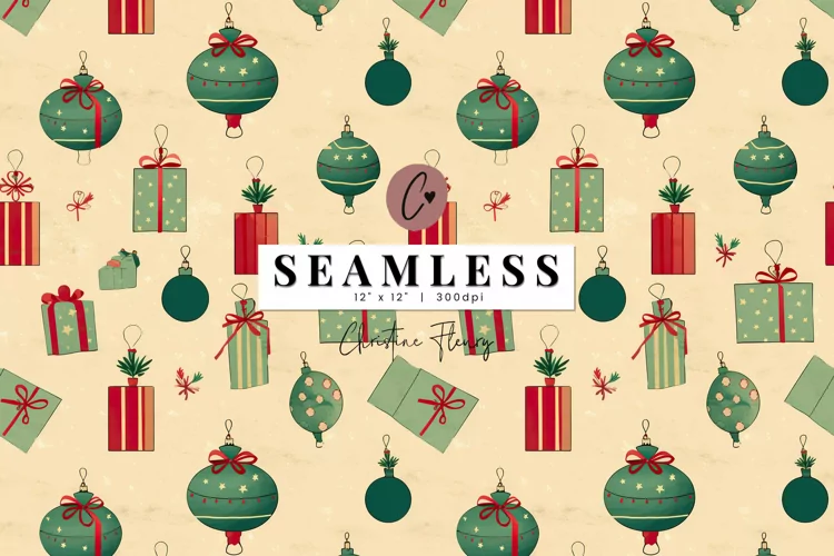 Seamless Vintage Christmas Background