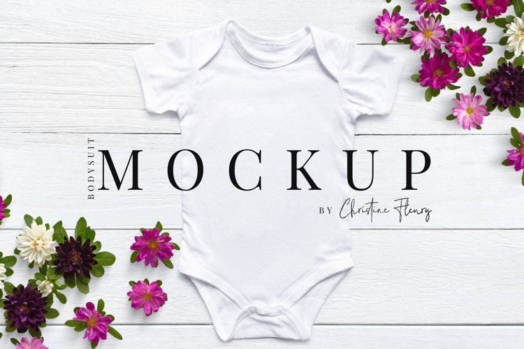 floral Baby Bodysuit Mockup - Spring Mockup