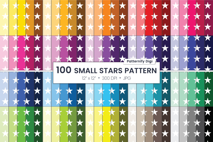 Small Stars 100 Colors Background | White Stars Pattern example image 1