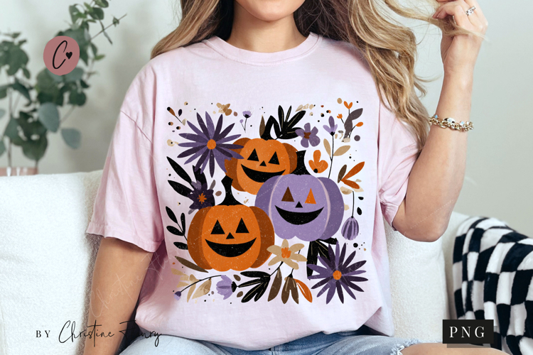 Boho Pumpkin Halloween PNG