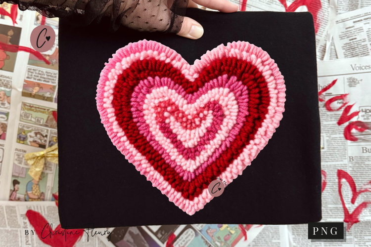 Latch Hook Yarn Valentine Heart PNG