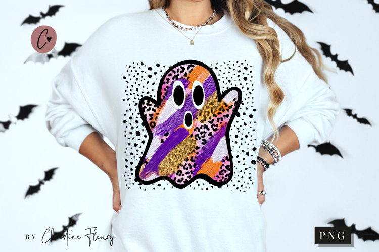 Preppy Halloween Ghost PNG