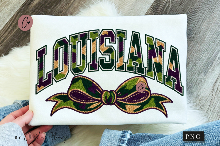 Faux Latch Hook Louisiana Camo PNG | Mardi Gras Png