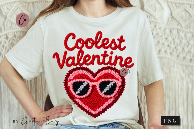 Retro Coolest Valentine PNG Faux Latch Hook