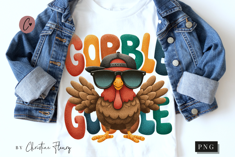 Cute Kids Gobble Turkey PNG