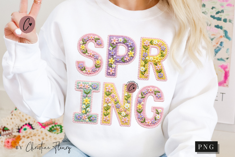 Faux Crochet Spring PNG